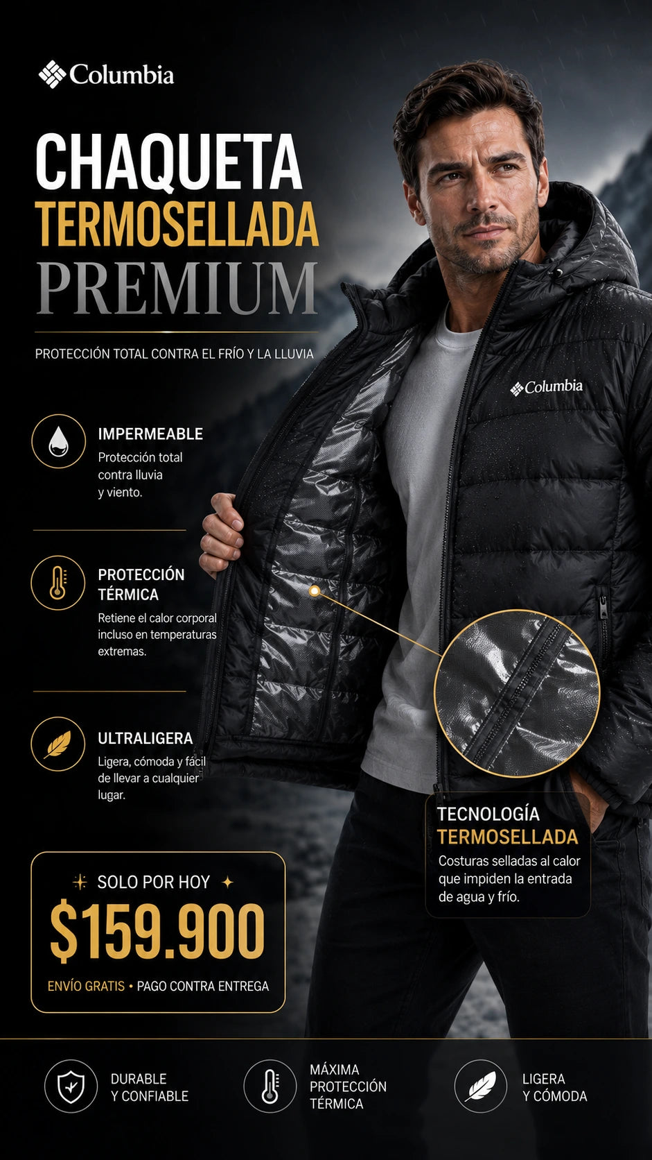 CHAQUETA COLUMBIA PREMIUM TERMOSELLADA